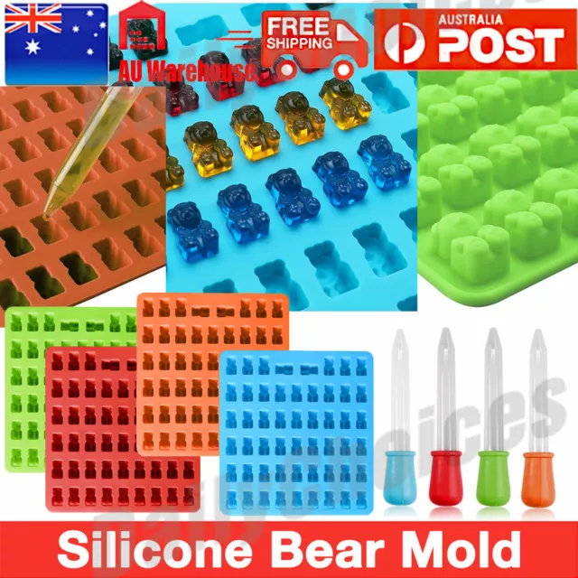 2PCS 53 Cavity Silicone Gummy Bear Mold Candy Chocolate Jelly Ice Mould Bakeware