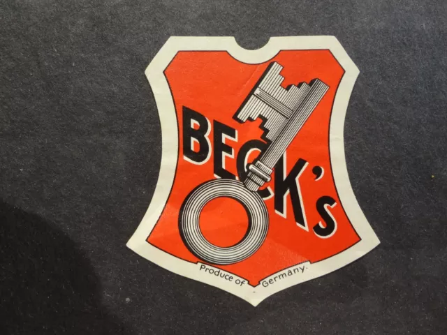 Vintage Beck's Bier Bremen Germany Beer Label