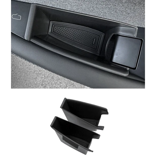 Lot De 4 Boîtes De Rangement Pour Portières Tesla Model Y 2020-2023 - TPE Souple Noir - Poches Organisatrices