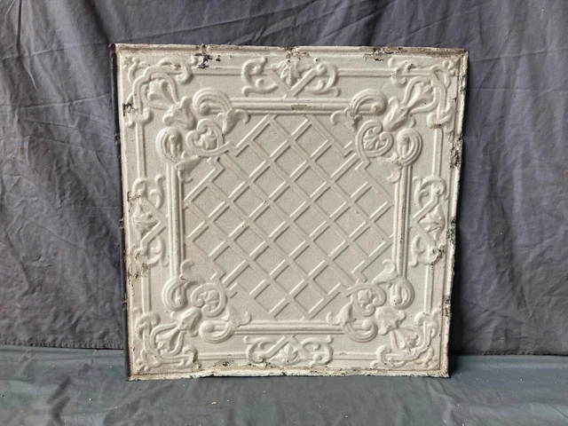 Antique Tin Ceiling  2' x 2' Shabby Tile 24" SQ Chic VTG Crafts 64-23A