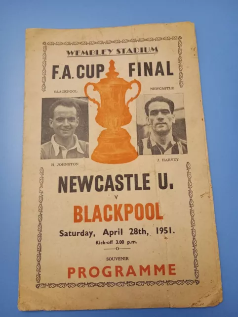 1951 F A Cup Final Newcastle United v Blackpool (Victor Edition, 4 pages)