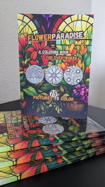 Malbuch Blumen - Ausmalbuch A5 - 75 Ausmalbilder - Kinder & Erwachsene - Malen