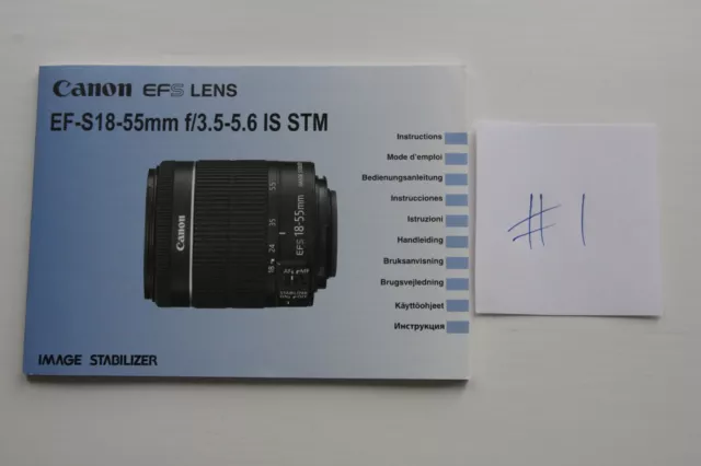 Nuovo manuale di istruzioni obiettivo originale Canon 18-55 mm IS STM nel Regno Unito #1