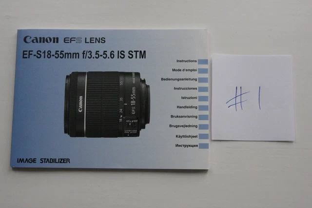 Nuovo manuale di istruzioni obiettivo originale Canon 18-55 mm IS STM nel Regno Unito #1