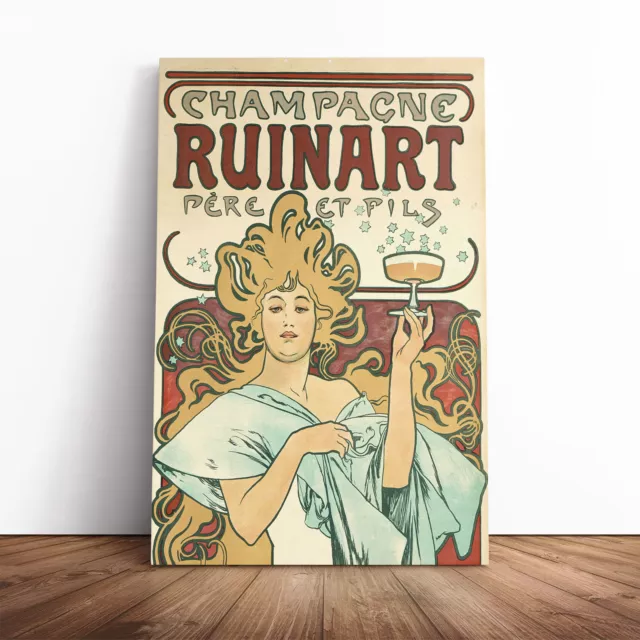 Alphonse Mucha Champagne Ruinart Canvas Wall Art Print Framed Picture Home Decor