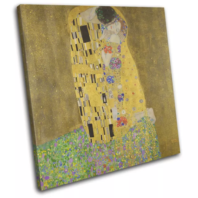 Gustav Klimt The Kiss Vintage SINGLE CANVAS WALL ART Picture Print