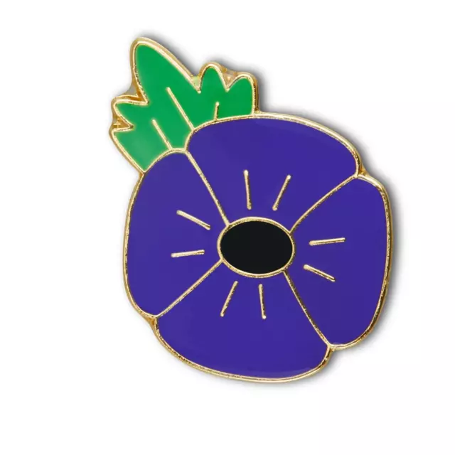 100% UK Stock Purple Flower Ribbon Enamel Pin Badge Brooch