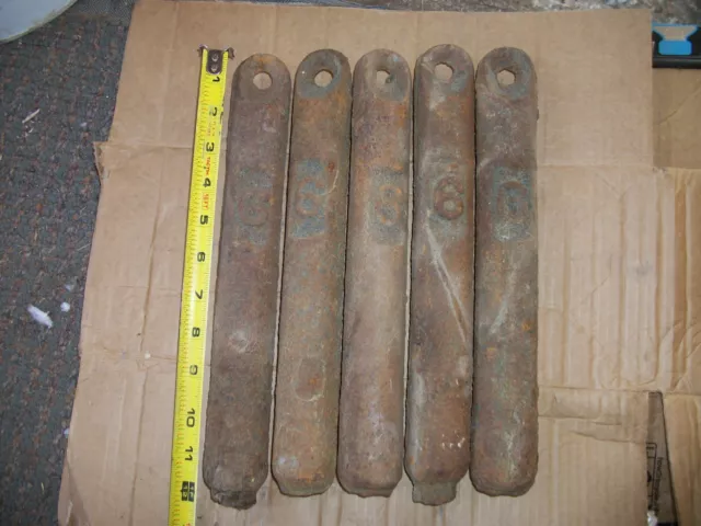 Vintage Window Sash Cast Iron Weights 6 LB. Lot of 5 Antique  #1