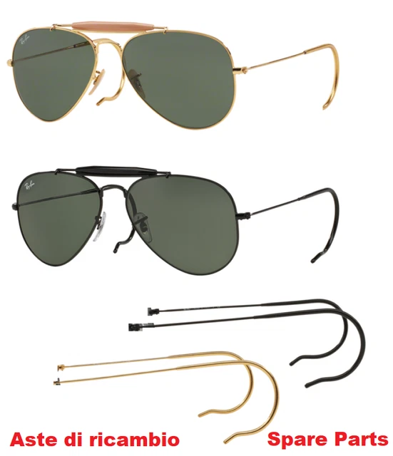 Aste di ricambio per occhiali rayban Aviator Outdoorsman 2 ricambi Ray Ban 3025