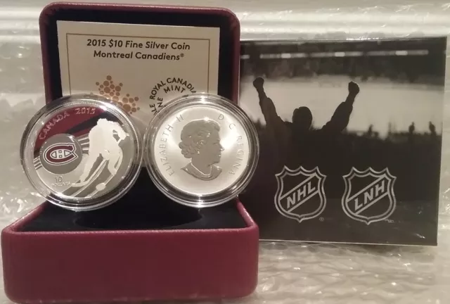 Hockey Montreal Canadiens $10 2015 1/2OZ Pure Silver Proof Coin Canada NHL