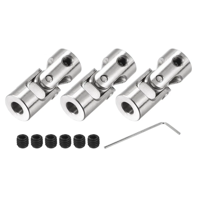 3pcs Rotating Cross Joint Shaft Clutch 2mm to 4mm Internal Length L23 x D9