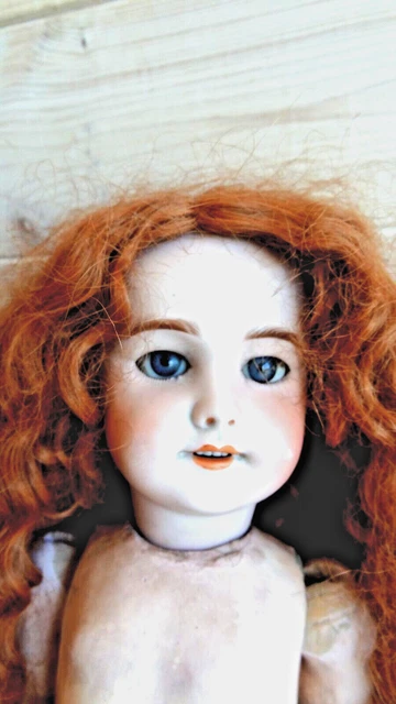 Jolie Poupée Ancienne Tête Biscuit Fleischmann - Habits D'époque - Hauteur 46 Cm