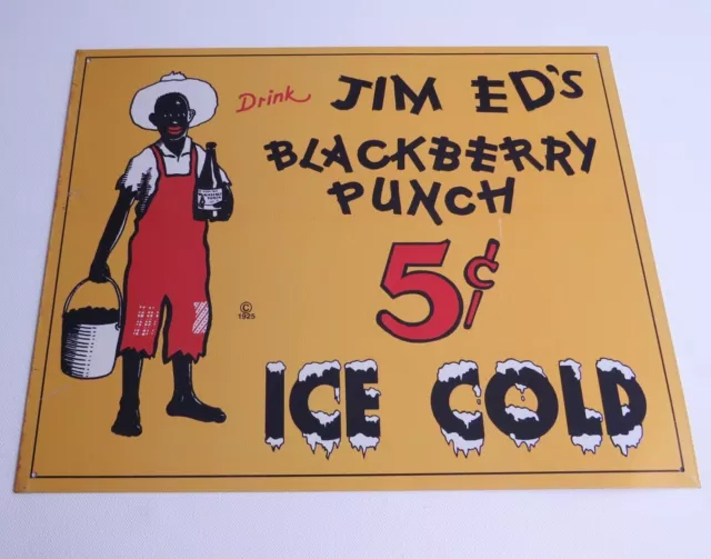 JIM ED'S Blackberry Punch Altes Blechschild USA 90er TOP Antikes Motiv von 1925 2