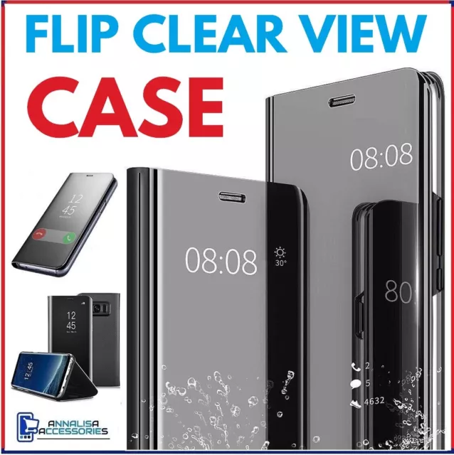 For SAMSUNG GALAXY S20 PLUS FLIP CASE SMART BOOK CLEAR VIEW MIRROR WITH STAND