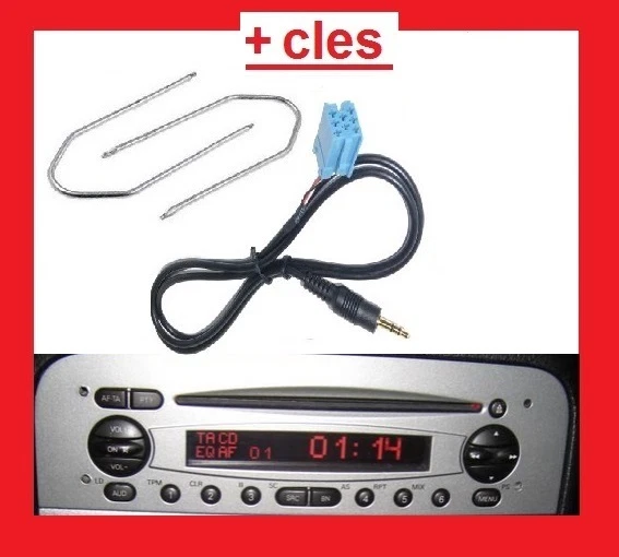 Câble Adaptateur Auxiliaire (jack 3,5mm) Pour Autoradio Alfa Romeo 147 Phase 1 (2002) - Longueur 1,5m