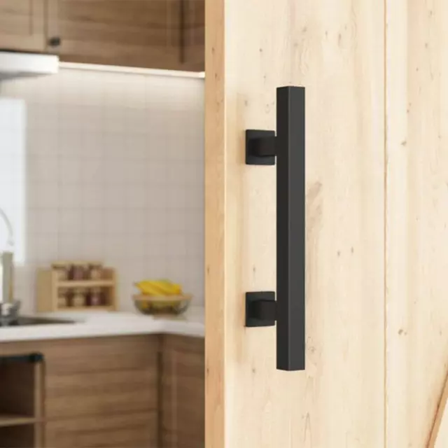 12" Inch Sliding Barn Door Handle Pull & Flush Hardware Set For Garage Gate Door