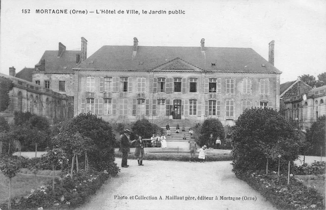 Carte Postale Ancienne Dept 61 Orne - Mortagne l' Hôtel de ville Jardin Public