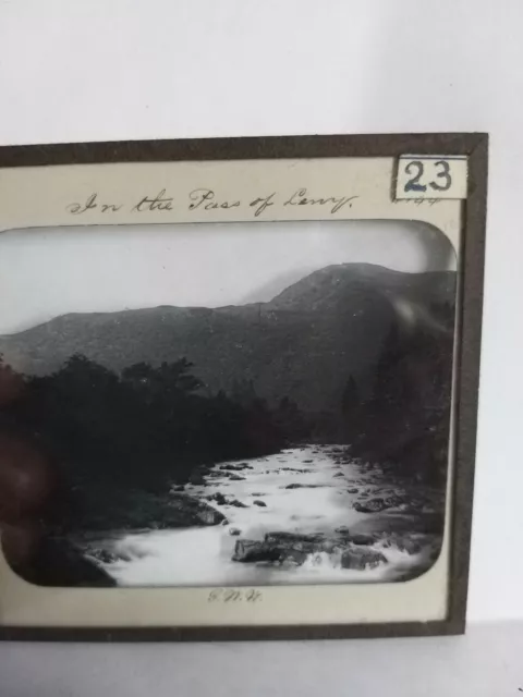 GWW VICTORIAN Glass Magic Lantern Slide leny pass C1890 SCOTLAND PHOTO