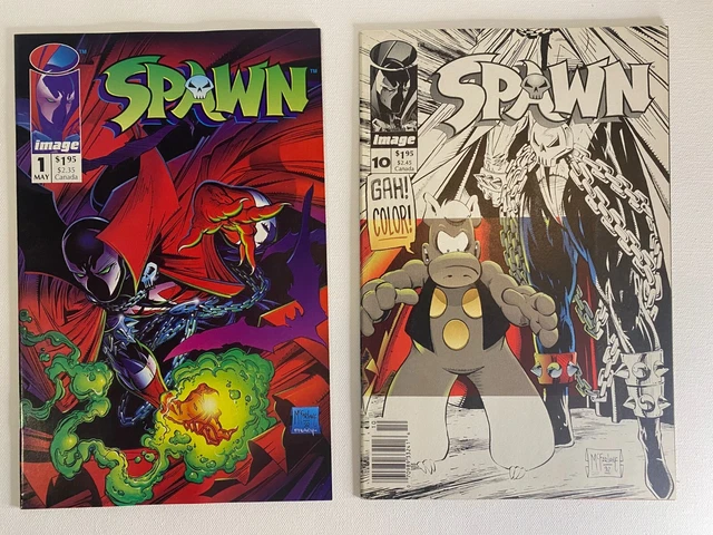 Spawn comic #1 and #10 set. 1st app of Spawn and #10 Cerebus crossover