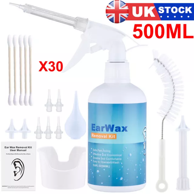 Ear Wax Removal Remover Cleaning Washer Bottle Irrigation Cleaner Syringe Kit UK