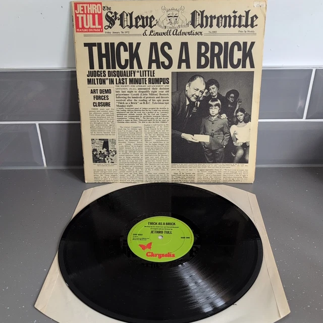 JETHRO TULL - Thick As A Brick 1972 Uk Lp Newspaper Sleeve Chr1003 A4 ...