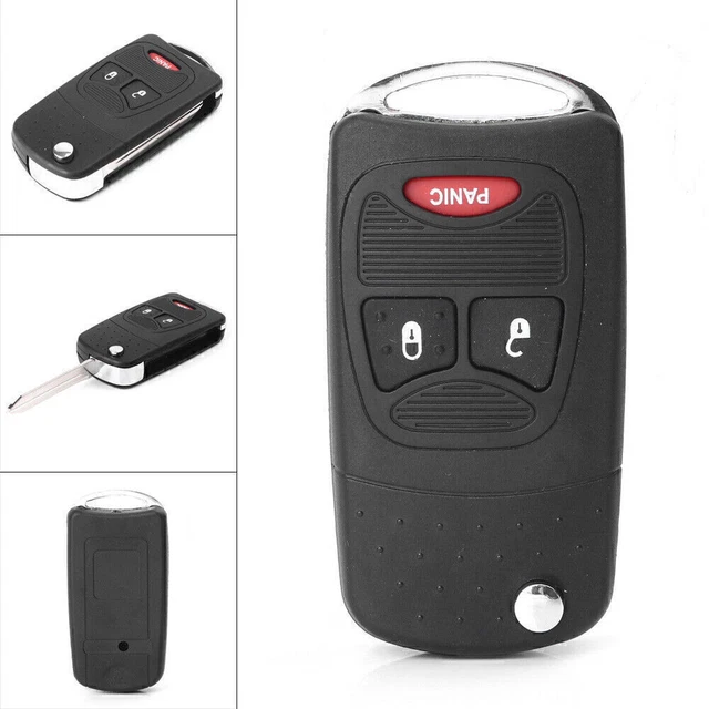 3-Button Flip Folding Remote Key Shell Case For Jeep Patriot 2007-2010 2008 2009