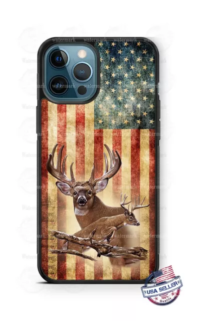 Dear Buck Distressed American Flag Design Phone Case Cover fits iPhone Samsung