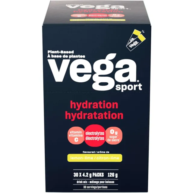 Vega Sport® Electrolyte Hydrator Lemon Lime Power Real Nutrient 30 Sticks NEW