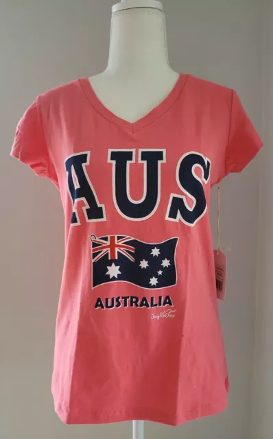Womens T-Shirt Joey Roo Australia Cotton AUS Original - Size M - Pink - BNWT