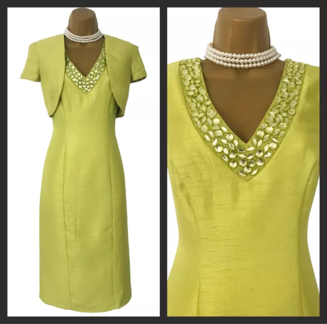 Abito e giacca bolero MICHAELA LOUISA taglia 8 madre della sposa verde lime