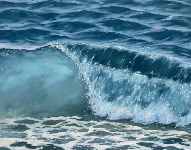 Original OIL Painting Seascape, Ocean wave, Sea Art on canvas Wall art 16*20 inc