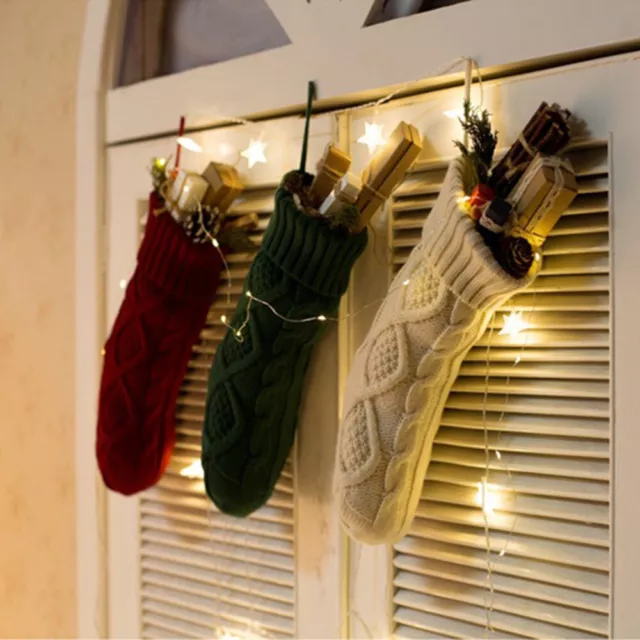 3 pz calze caramelle decorazioni natalizie rustiche borsa calzini regalo