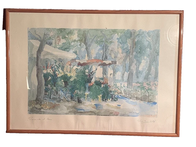 Cadre Photo Paysage Quadro Mezzo Punto – Fait Main – Tissu Et Bois – 55 X 25 Cm
