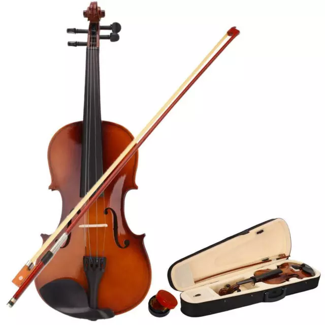 New Music Profession Acoustic Violin 3/4 Full Size Natural  + Case + Rosin + Bow