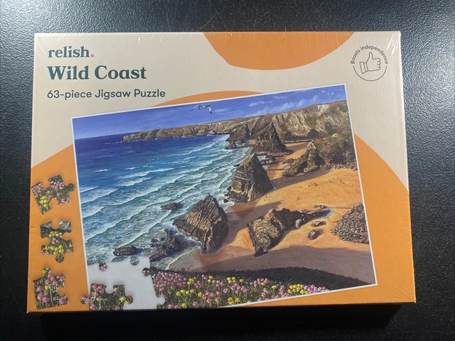 NUEVO Relish Wild Coast Alzheimers Demencia 63 Piezas Rompecabezas Memoria Sensorial