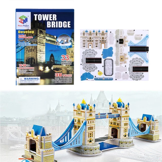 PUZZLE MODELLO CARTA London Bridge 3D fai da te puzzle bambini