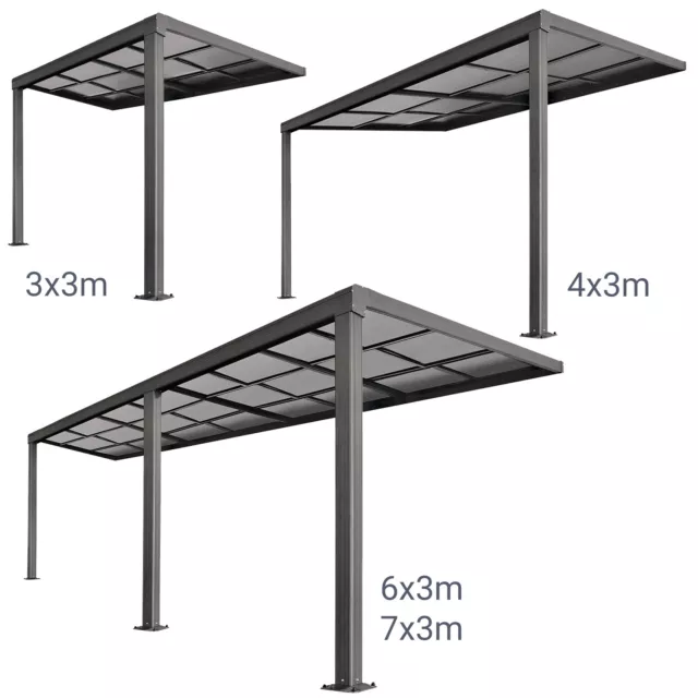 Terrassenüberdachung Terrassendach Überdachung Sonnenschutz Aluminium Juskys®