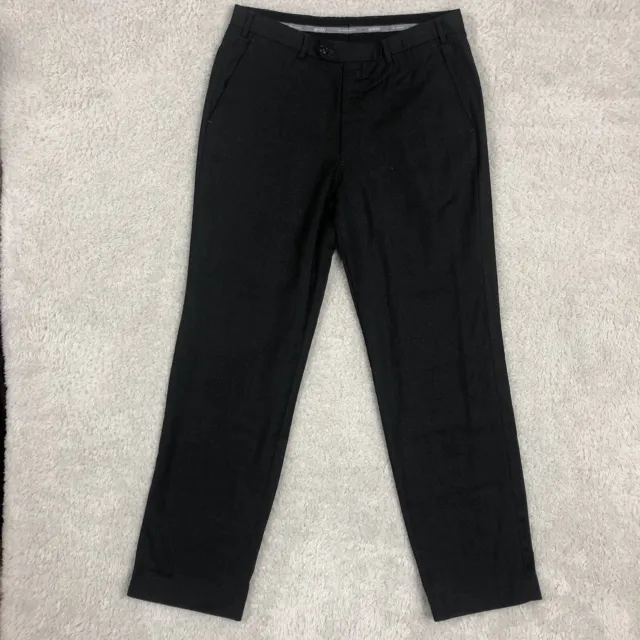 Armani Collezioni Dress Pants Mens 52 W34 L33 Black Zip Fly Wool Formal Trousers