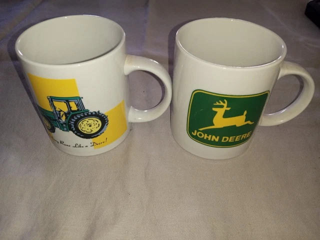 John Deere Coffee Mug Set Collectors Cups Excellent Unused