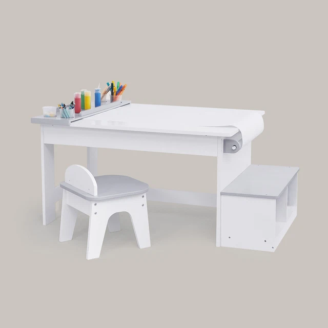 Fantasy Fields - Little Artist Monet Play Art Table Kids Furniture - White/Gray