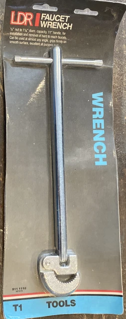 511 1110 Basin Wrench 10", Ldr Industries, EACH, CD, Carded. 1/2" nut to 1-1/8"