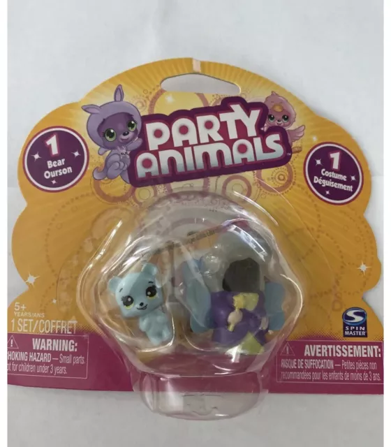 New Party Animals Toy 1 Blue Bear & 1 Panda 1 Costume