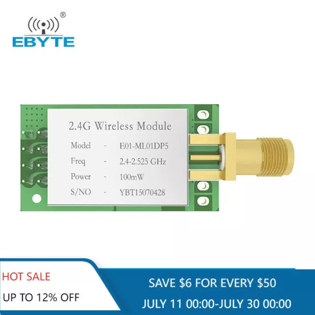 Módulo de RF transceptor inalámbrico nRF24L01P E01-ML01DP5 2,4 GHz nRF24L01 PA LNA RF