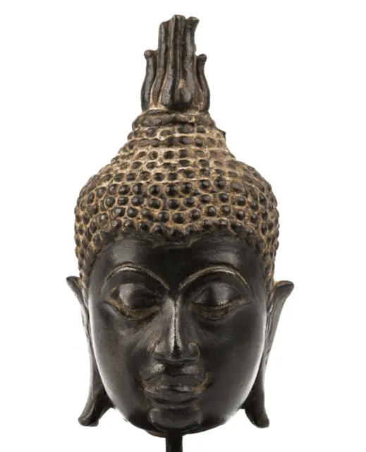 A Bronze Head Of Buddha Sukhobaya Style Thailand Thai Buddha Head