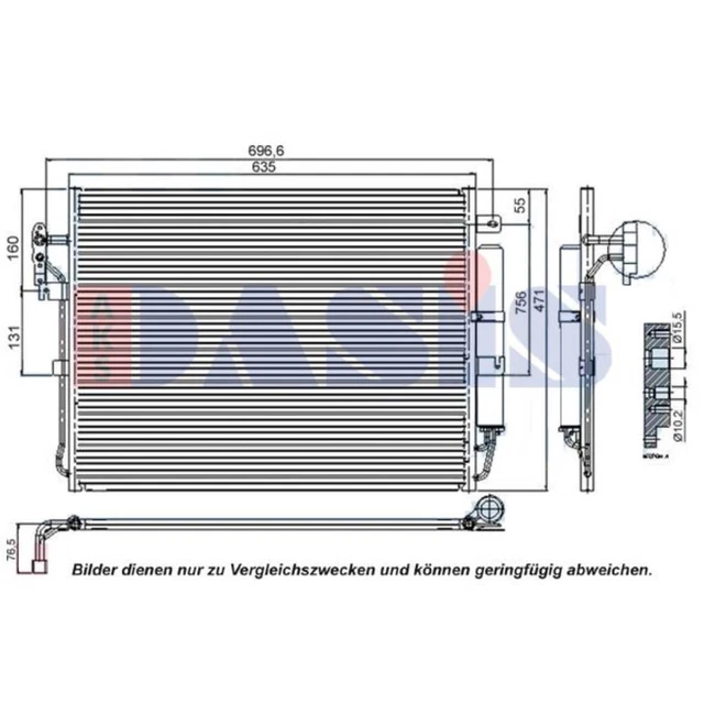 AKSDASIS Klimaanlagen Kondensator 332000N - Für VW Polo, Skoda Fabia, Seat Ibiza