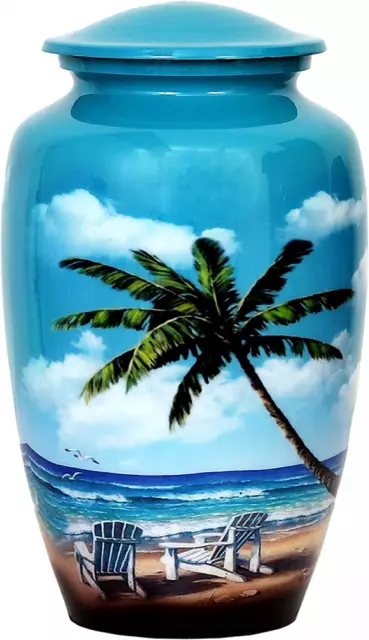Urnas HLC - Urna de cremación azul playa para cenizas humanas - Adulto encantadora