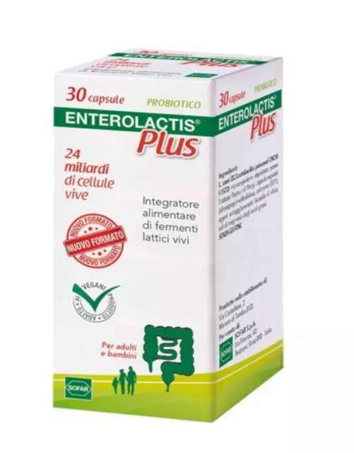 Enterolactis Plus 30 Capsule - 24 Miliardi Cellule Vive -  Fermenti Lattici Vivi