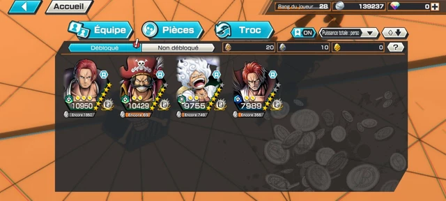 Compte one pèce Bounty rush échange - YouTube