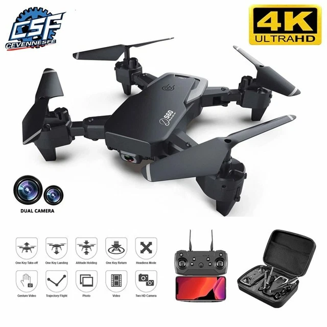 DRONE PROFESSIONNEL QUADRICOPTER avec Camera 4k grand Angle -RC Pliable  WIFI FPV EUR 28,50 - PicClick FR