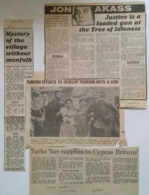 Cyprus July 1974 Bellapais Village Kyrenia Turkish Invasion Newspaper & Magazine